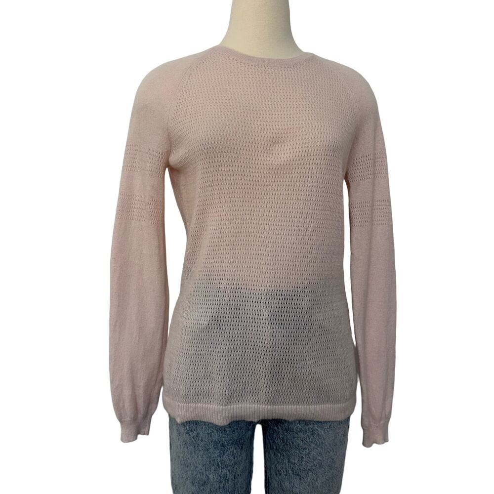 Minnie Rose Cashmere Sweater Crewneck Pullover Light Pastel Pink | Size Small